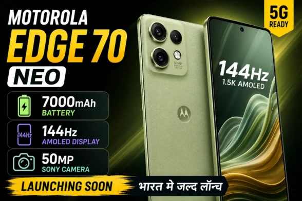 Motorola Edge 70 Neo 5G smartphone with 7000mAh battery and 144Hz AMOLED display